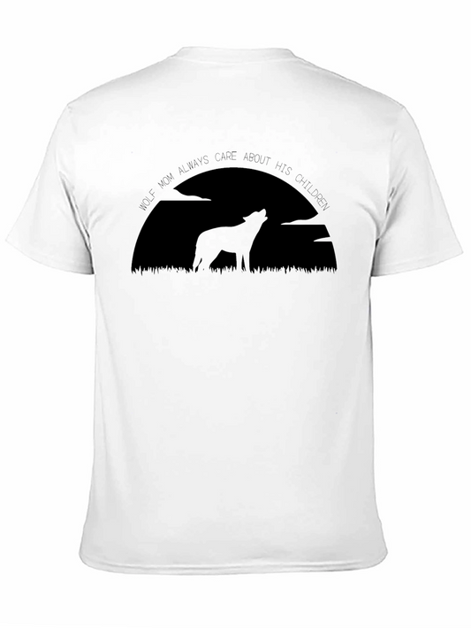 Camiseta Hombre Negra Lobo Maternal