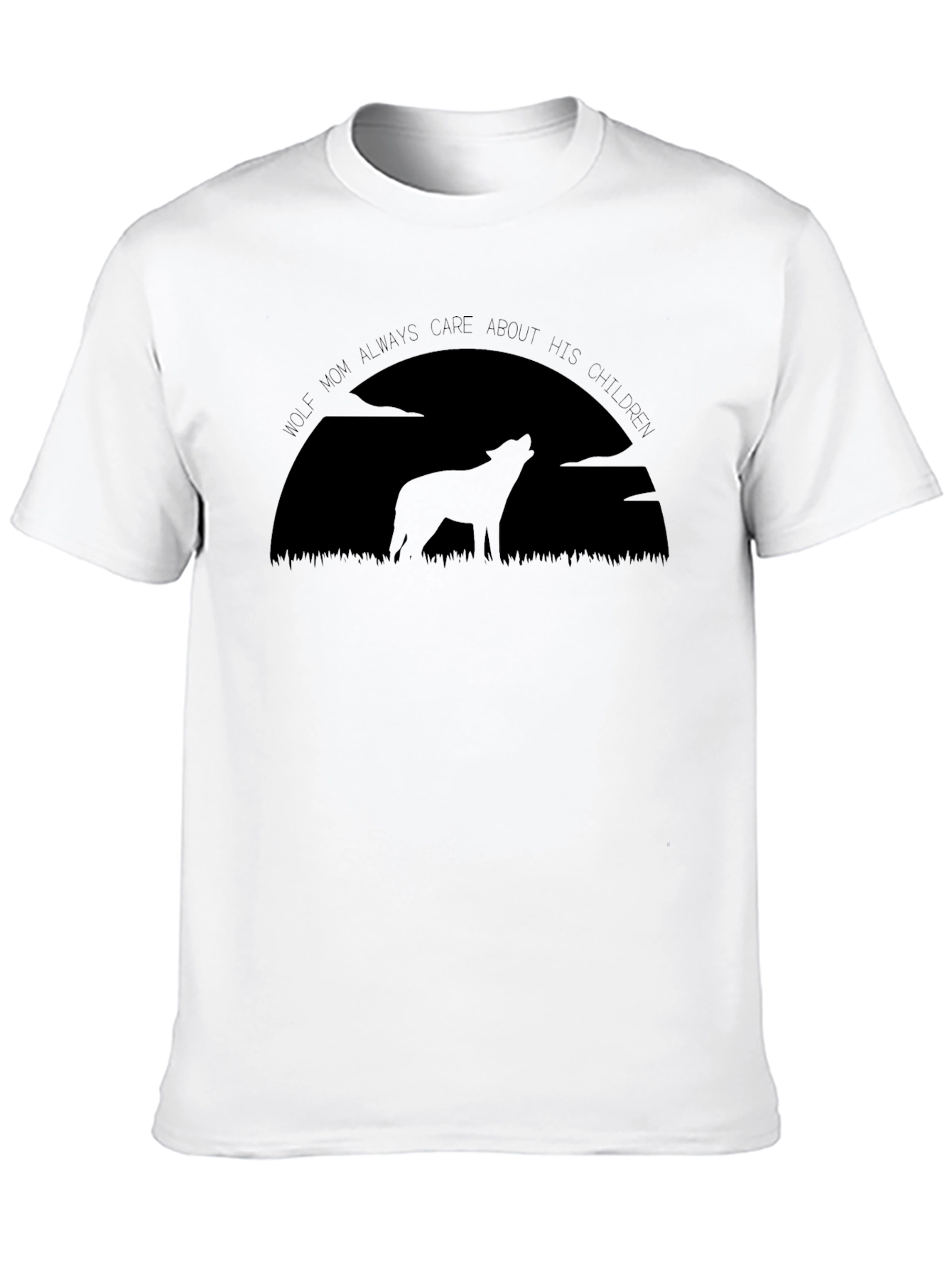 Camiseta Hombre Negra Lobo Maternal