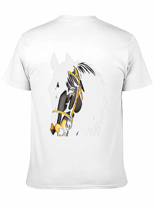 Camiseta Negra con Diseño de Caballo Ecuestre