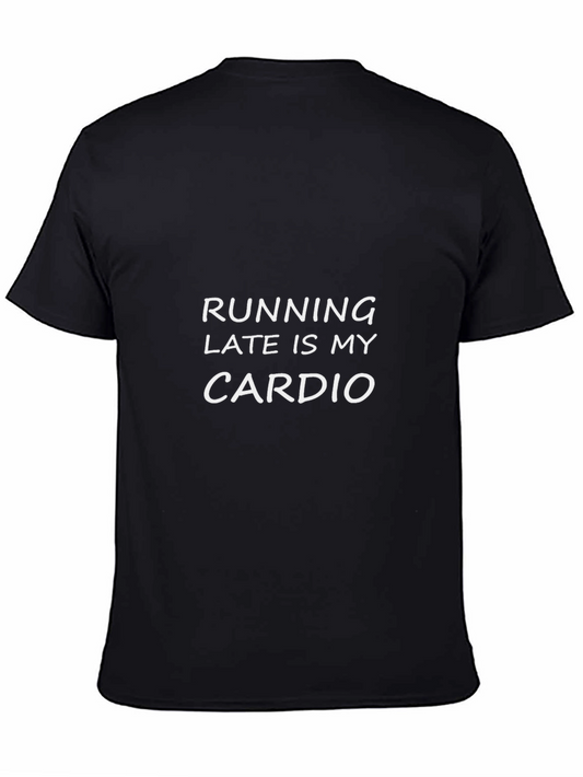 Camiseta Negra Running Late Is My Cardio