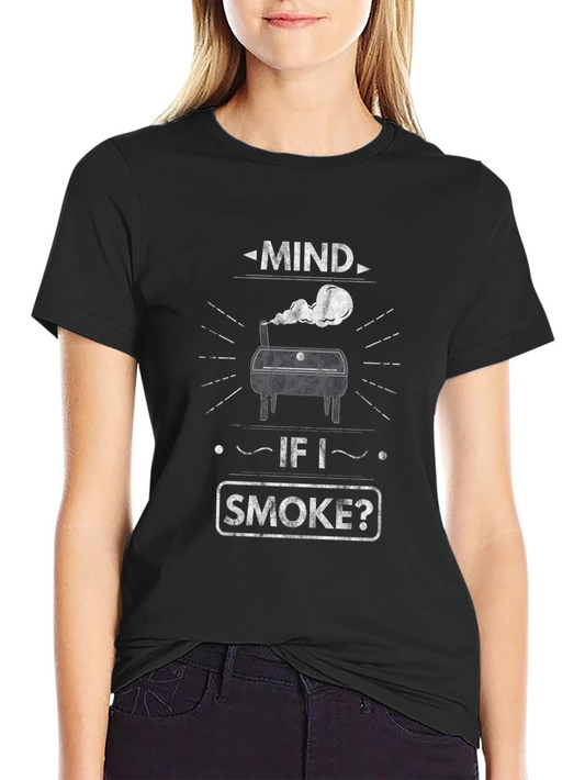 Camiseta Negra Mind if I Smoke? Parrilla