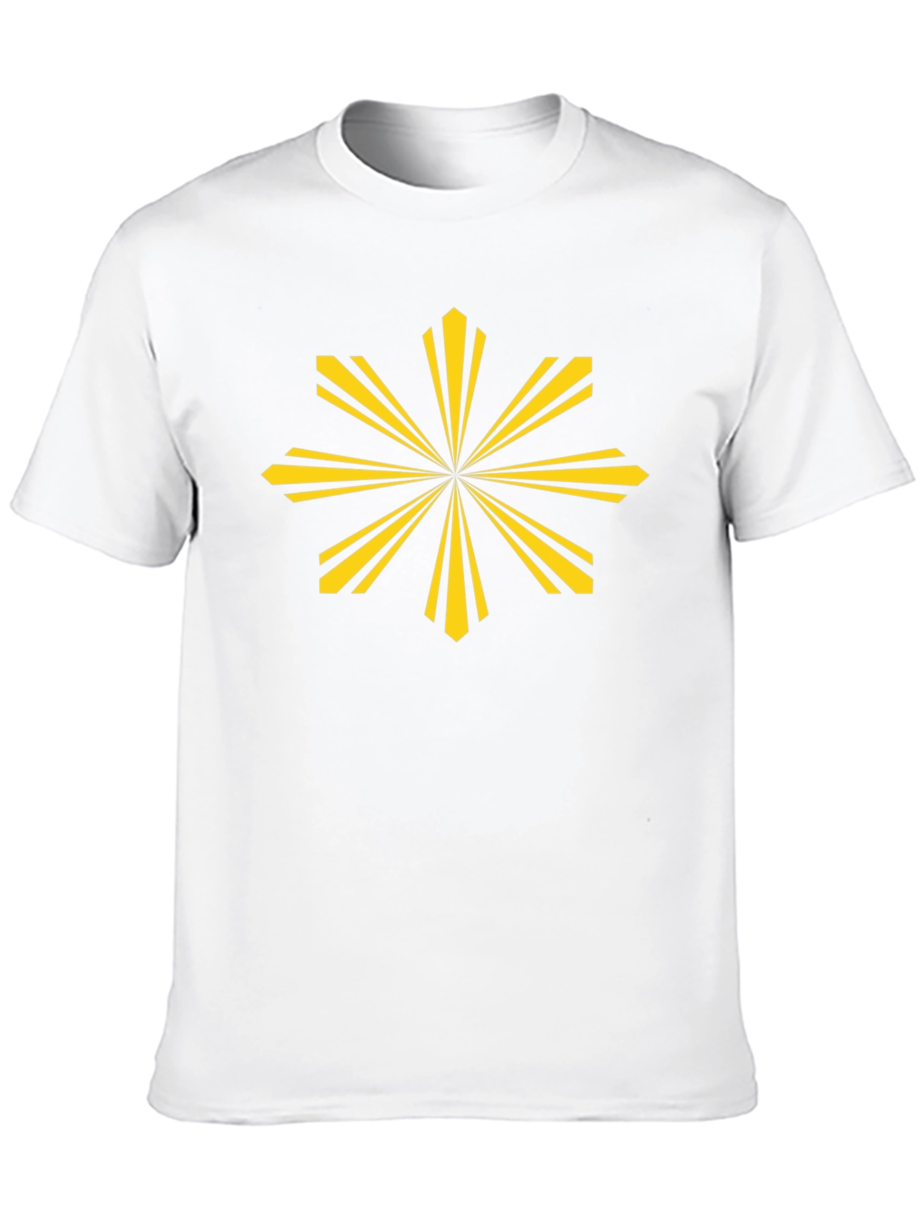 Camiseta Negra con Sol Amarillo Estilizado