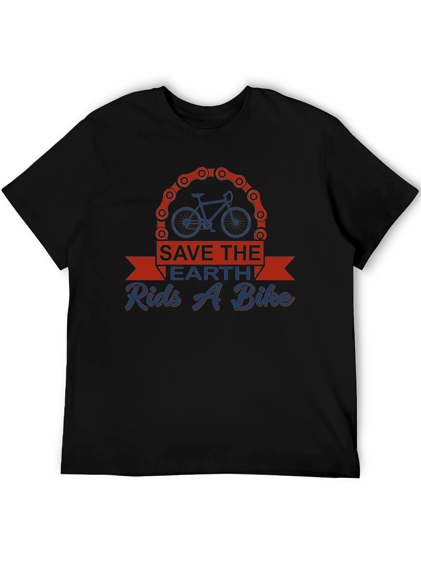 Camiseta Negra Salva la Tierra Anda en Bici