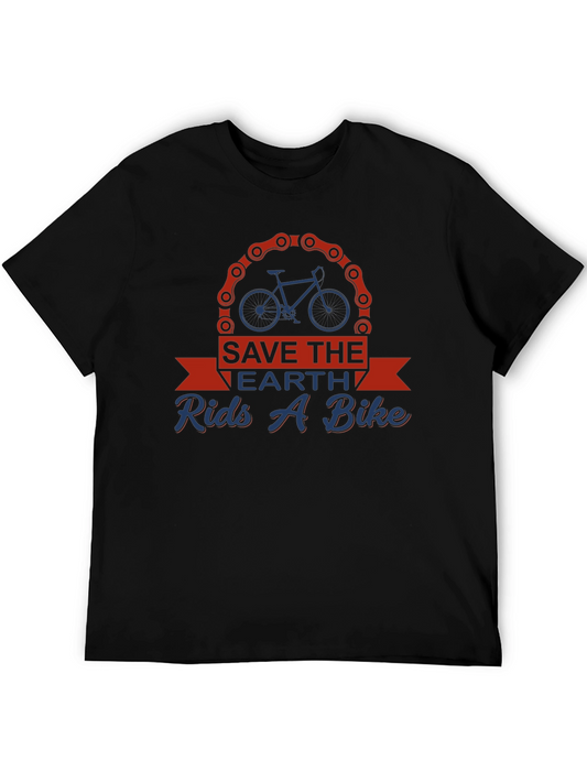 Camiseta Negra Salva la Tierra Anda en Bici