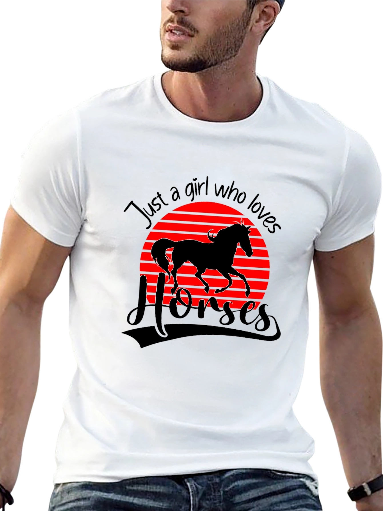 Camiseta Negra Just a Girl Who Loves Horses