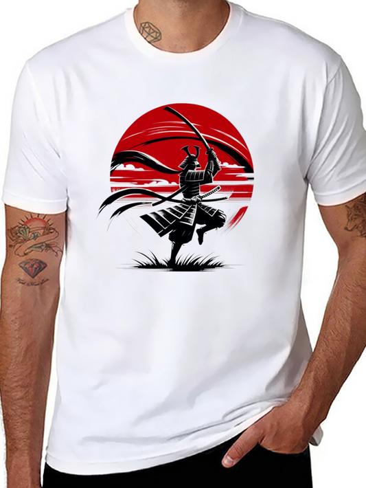 Camiseta Samurai Sol Rojo - Estilo Guerrero Japonés