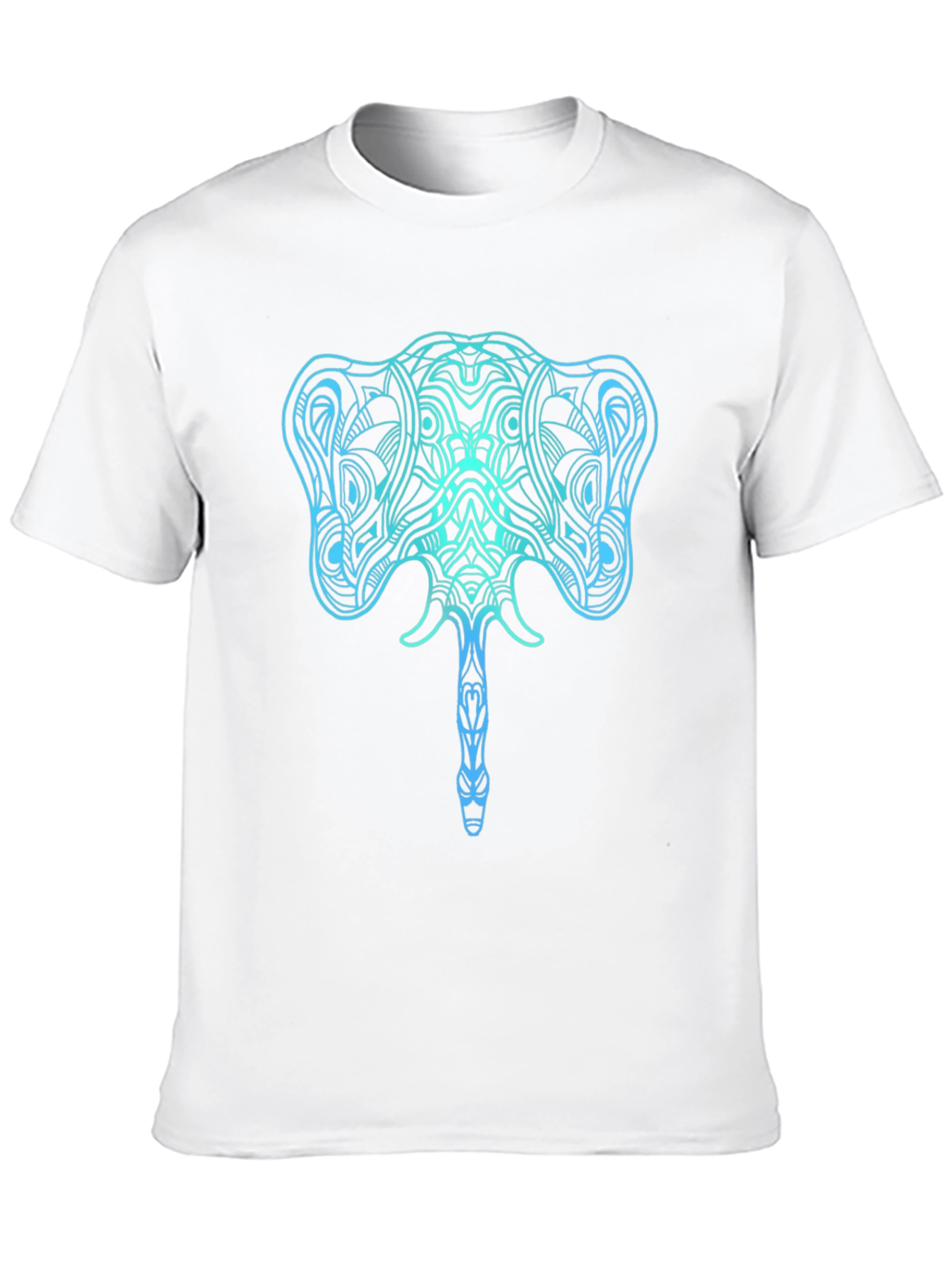 Camiseta Negra con Diseño de Elefante Azul