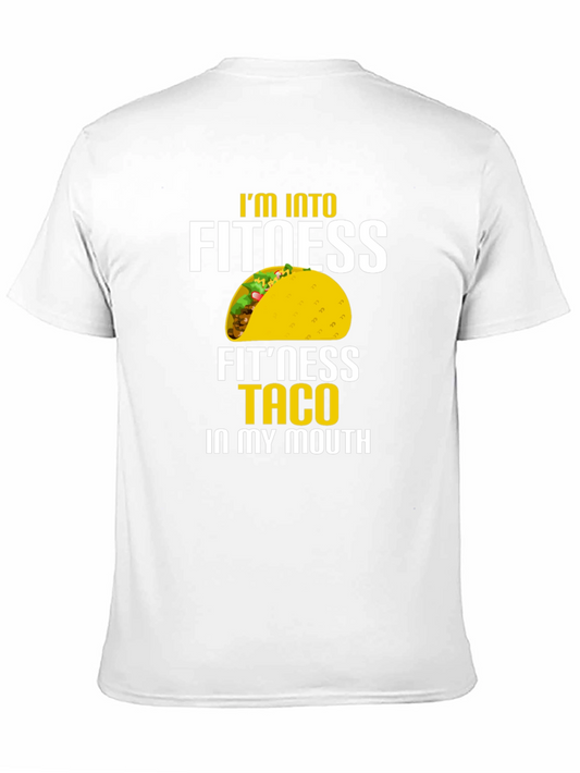 Camiseta Negra con Estampado Divertido de Taco para Hombre