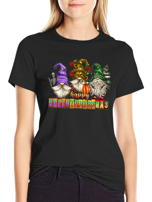 Camiseta Hombre Happy Hallothanksmas Gnomos Festivos