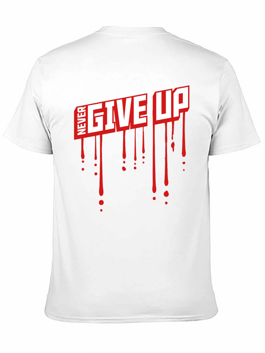 Camiseta Negra Never Give Up con Estilo Gráfico