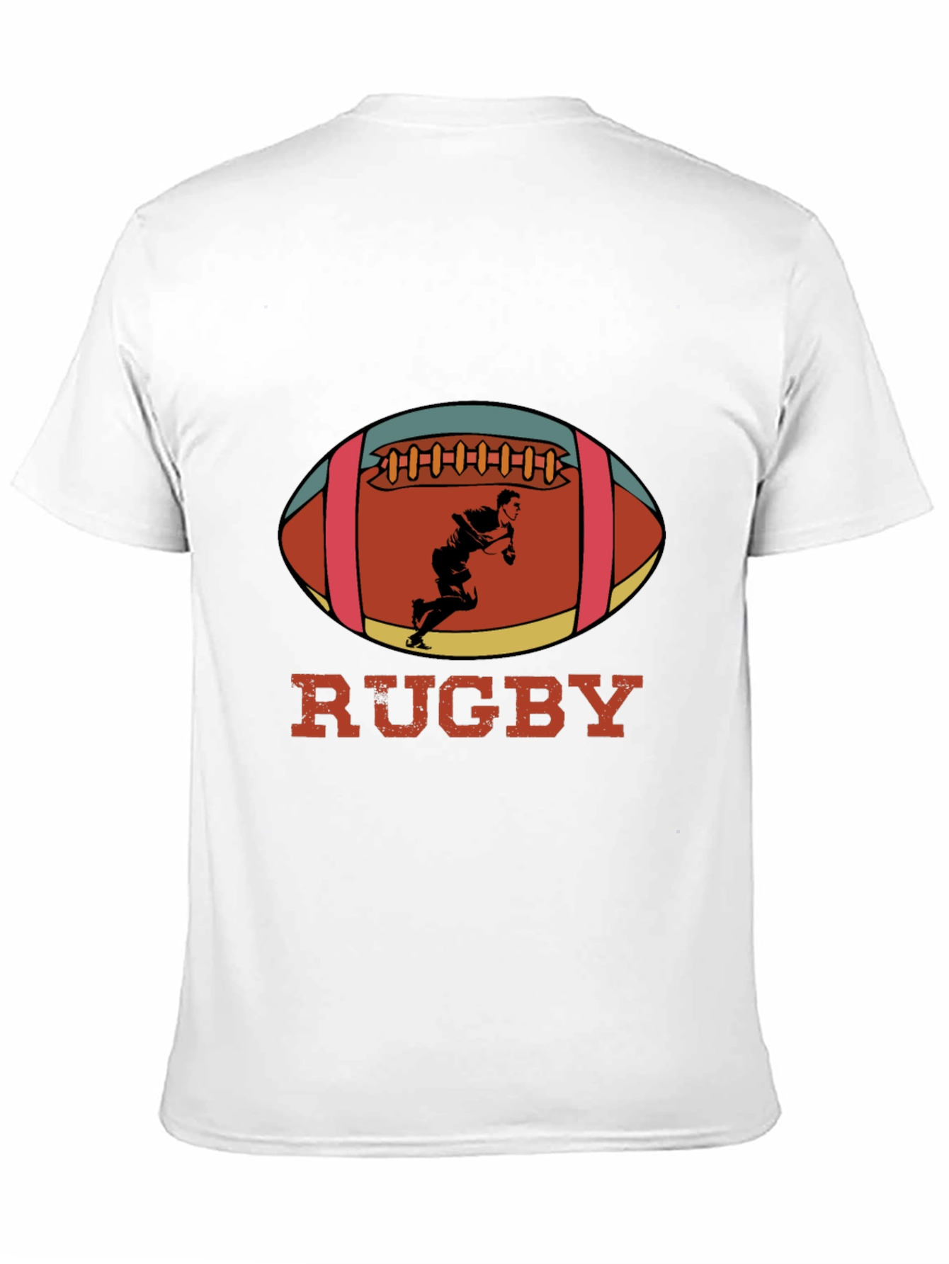 Camiseta Negra Estampada Rugby Retro