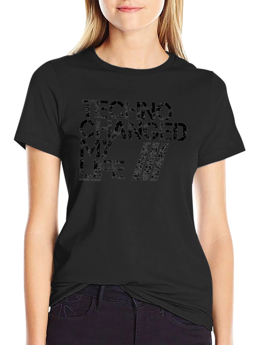 Camiseta Negra Techno Changed My Life