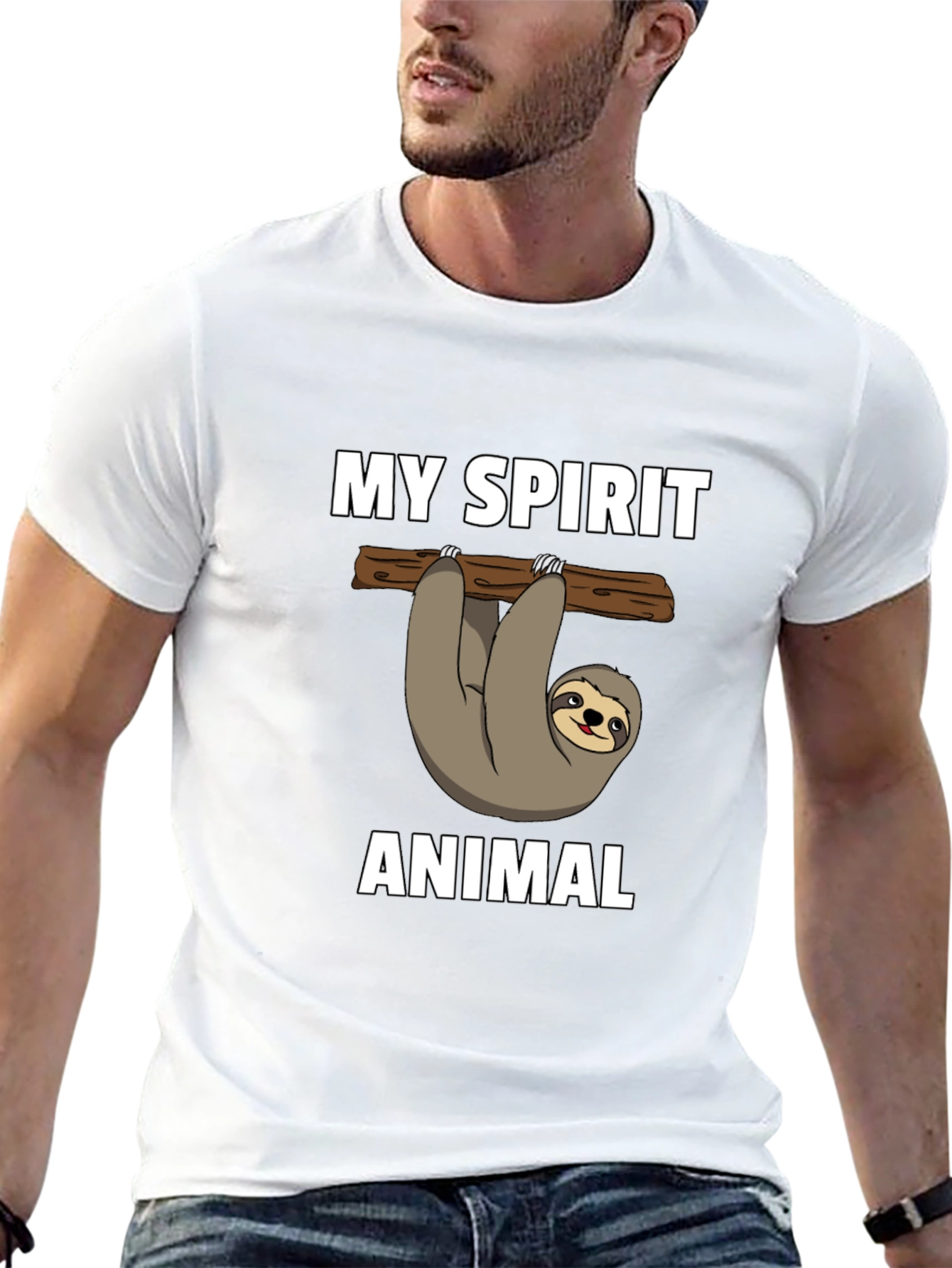 Camiseta Negra Mi Animal Espiritual Perezoso