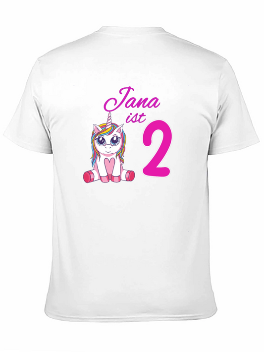 Camiseta Negra Cumpleaños Unicornio Jana