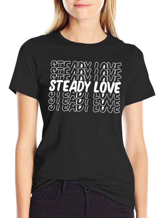 Camiseta Negra con Diseño Steady Love