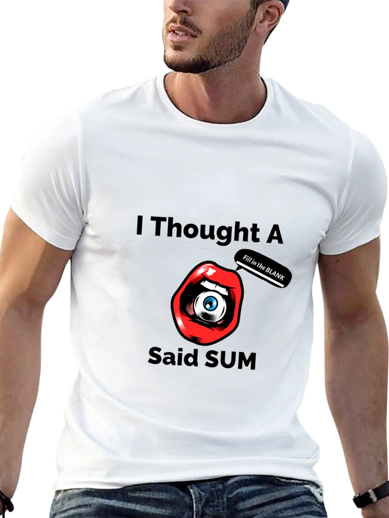 Camiseta Negra con Diseño Ojo en Boca