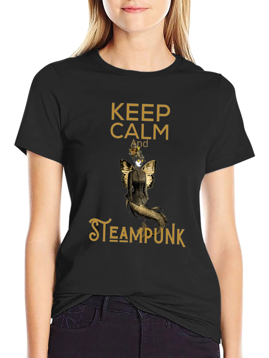 Camiseta Negra Steampunk Keep Calm