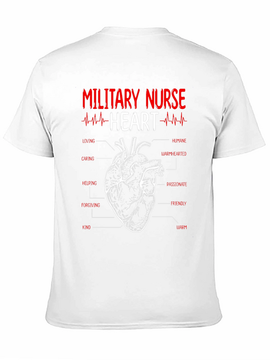 Camiseta Corazón Enfermera Militar - Humanidad y Calidez
