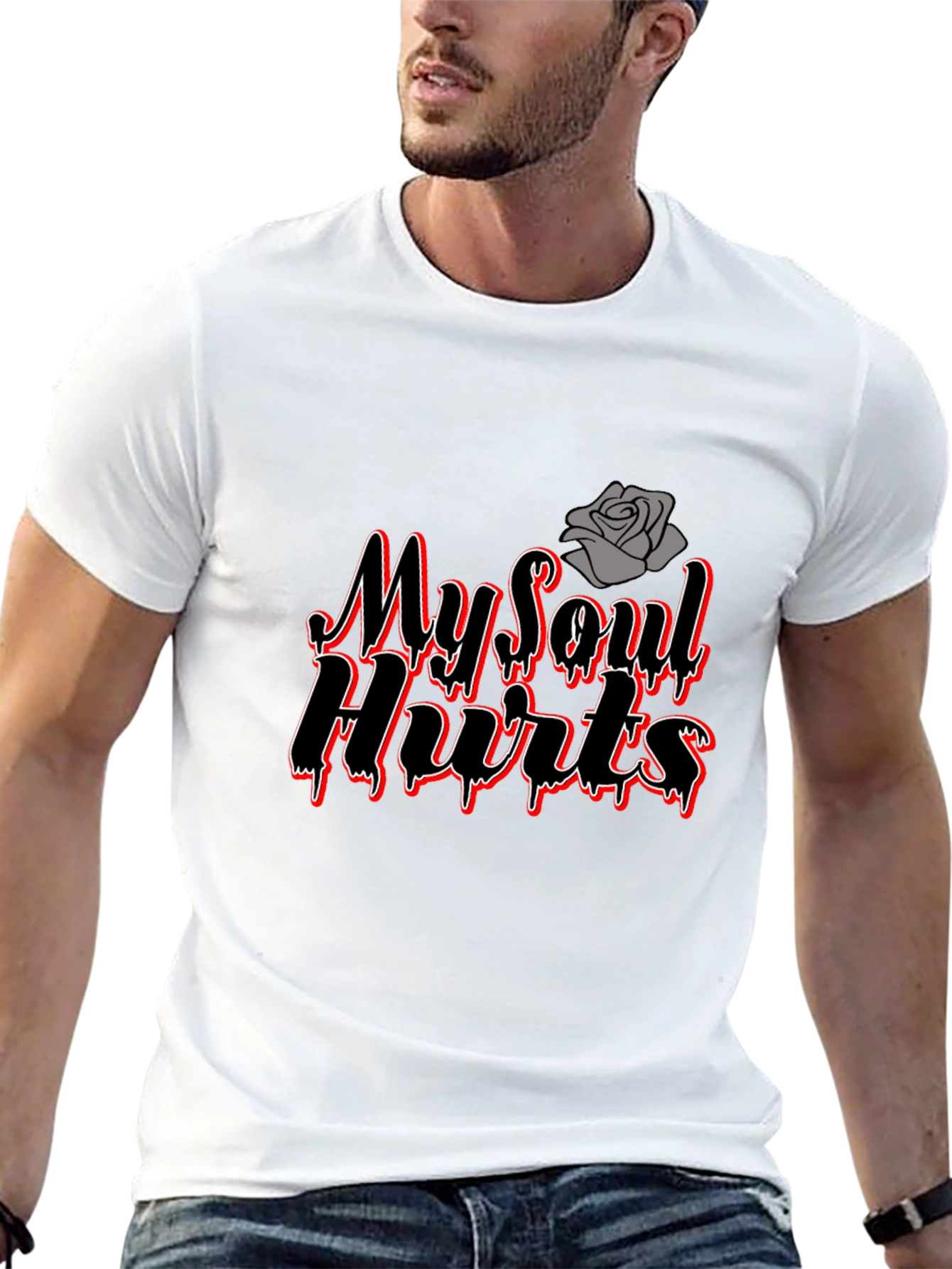 Camiseta Negra My Soul Hurts con Diseño Gótico