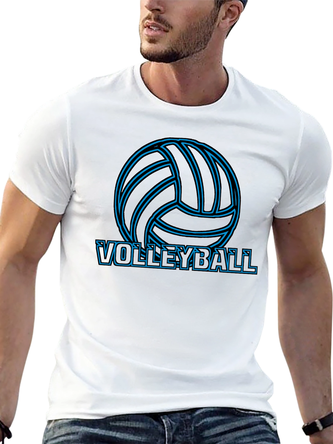 Camiseta Negra de Voleibol para Hombre