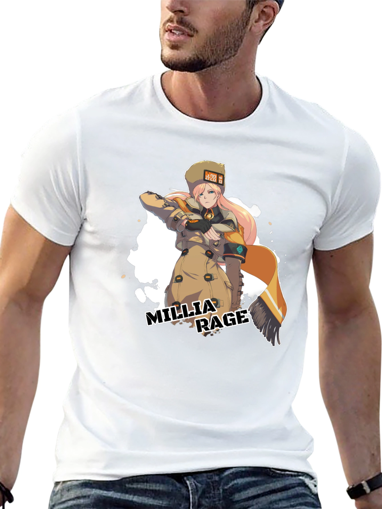 Camiseta Negra Millia Rage - Guilty Gear