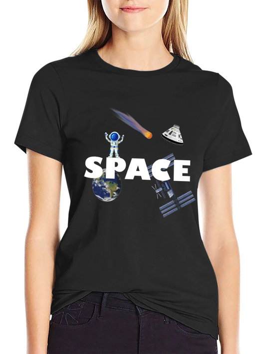 Camiseta Negra Espacio Astronauta Unisex