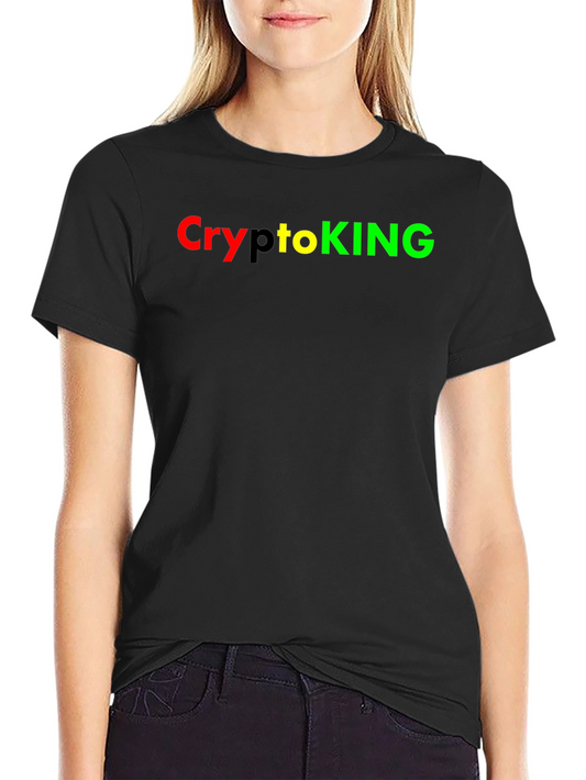 Camiseta Negra CryptoKING - Diseño Moderno