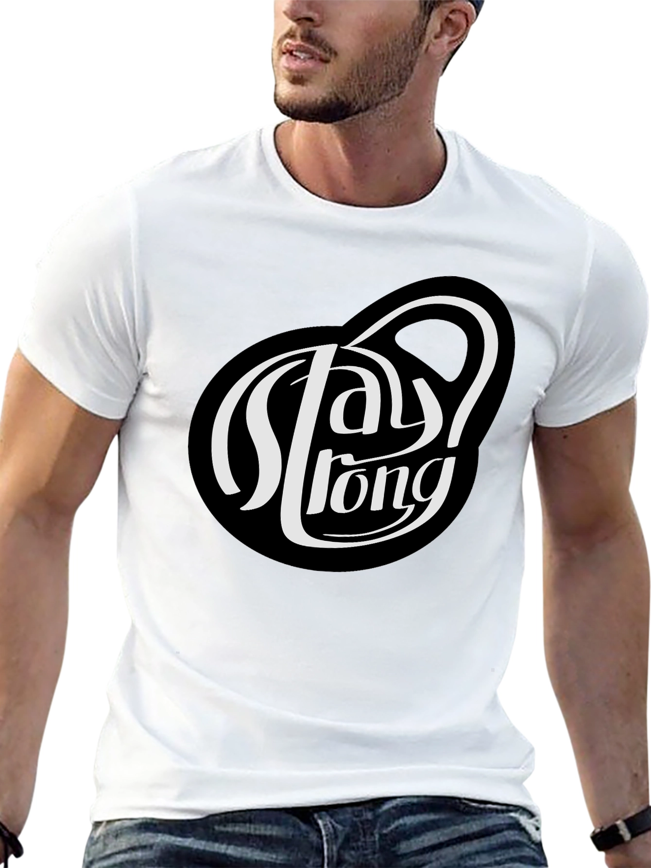 Camiseta Negra Stay Strong para Hombre