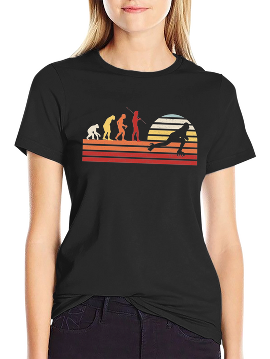 Camiseta Hombre Evolución Patinaje Retro
