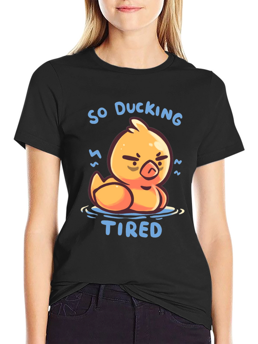 Camiseta Negra So Ducking Tired Pato Cansado