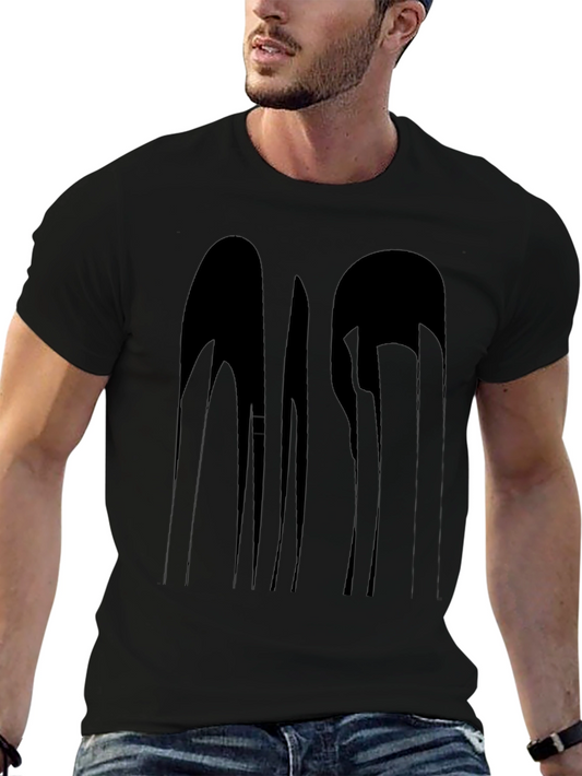 Camiseta Negra con Diseño Abstracto Moderno