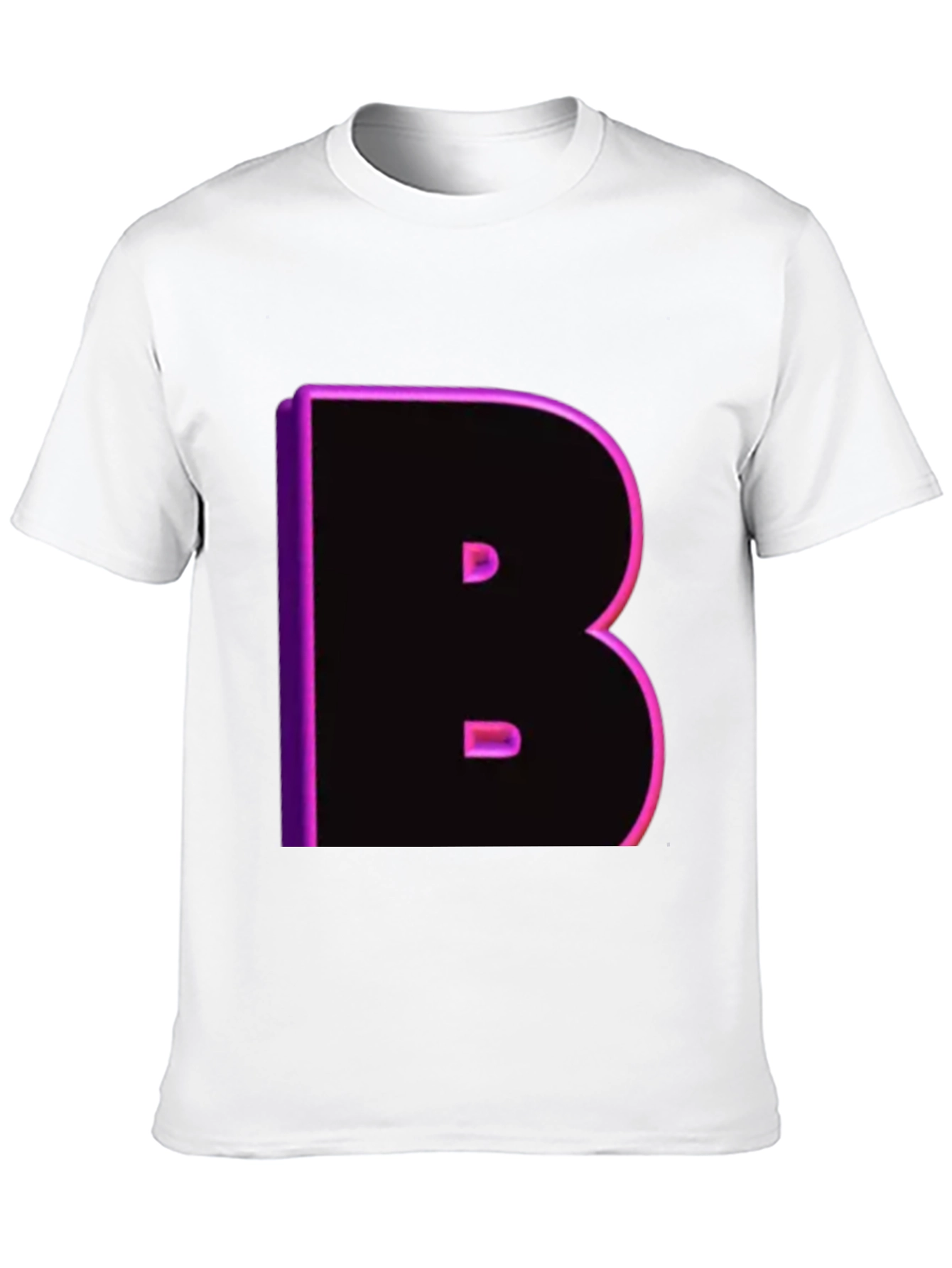 Camiseta Negra con Letra B Neón