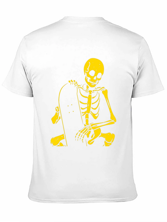 Camiseta Negra con Esqueleto Skater Amarillo