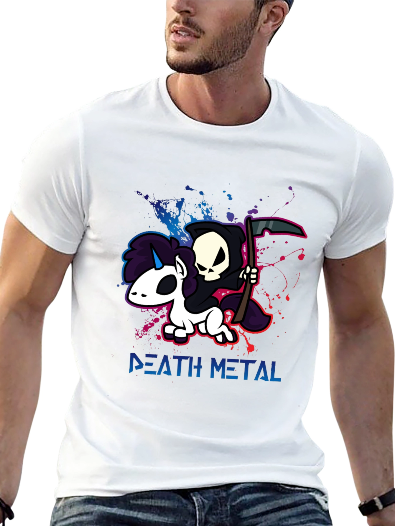 Camiseta Death Metal Unicornio Grim Reaper