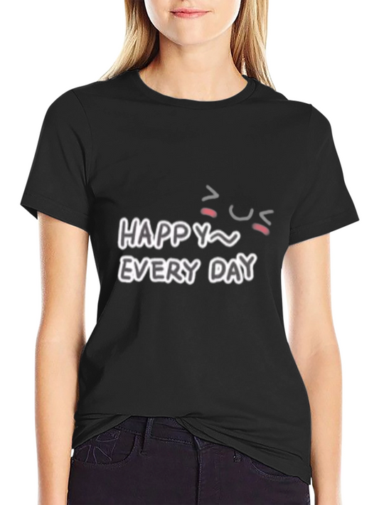 Camiseta Negra Happy Every Day para Hombre