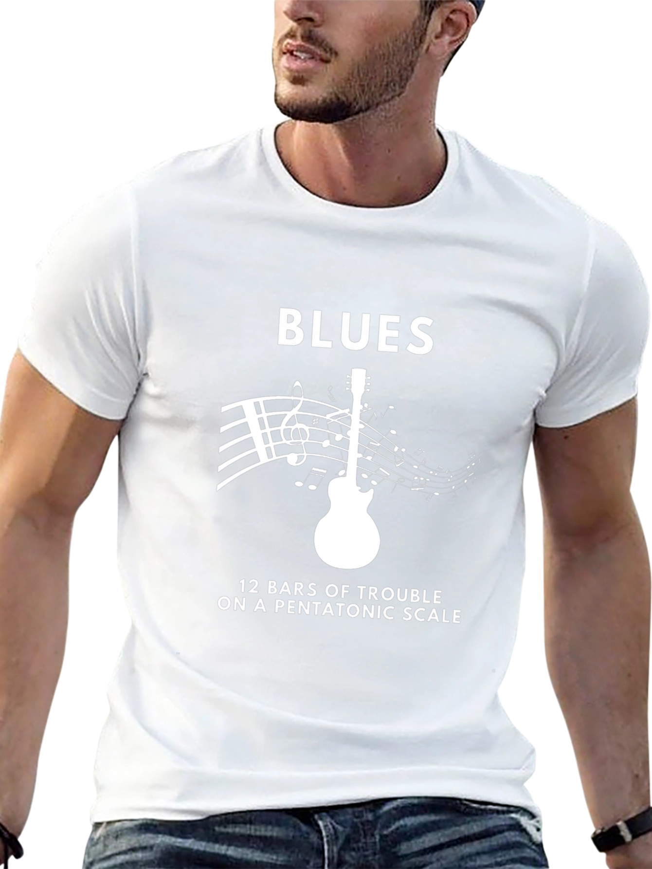 Camiseta Negra Blues: 12 Compases de Escala Pentatónica
