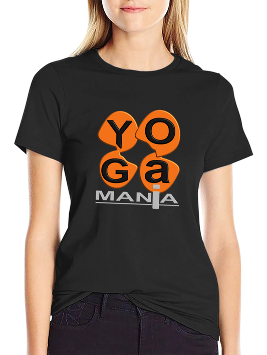 Camiseta Negra Yoga Mania Algodón