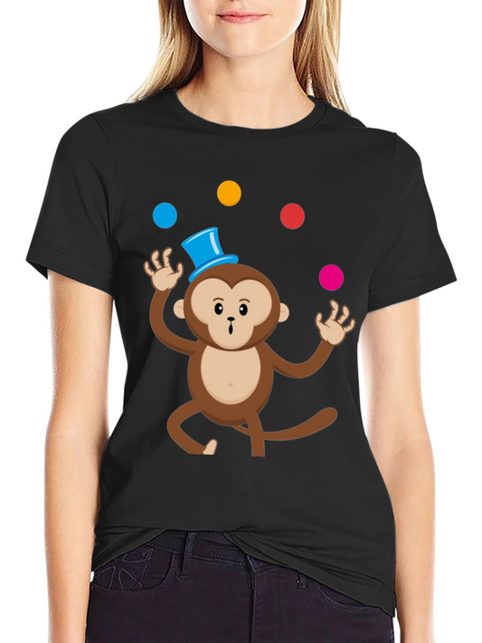 Camiseta Negra con Mono Malabarista