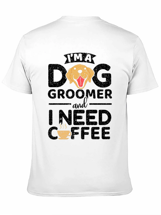 Camiseta Dog Groomer Necesito Café - Diseño Divertido