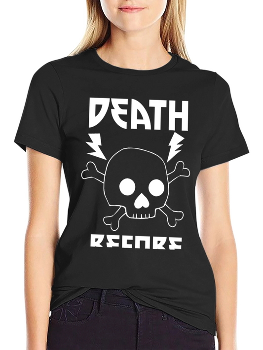 Camiseta Negra Death Records Estilo Rock
