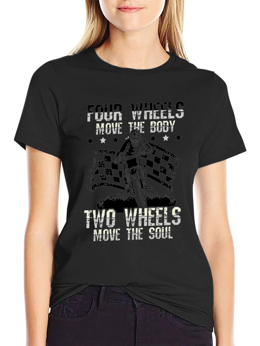 Camiseta Negra Motociclismo Dos Ruedas El Alma