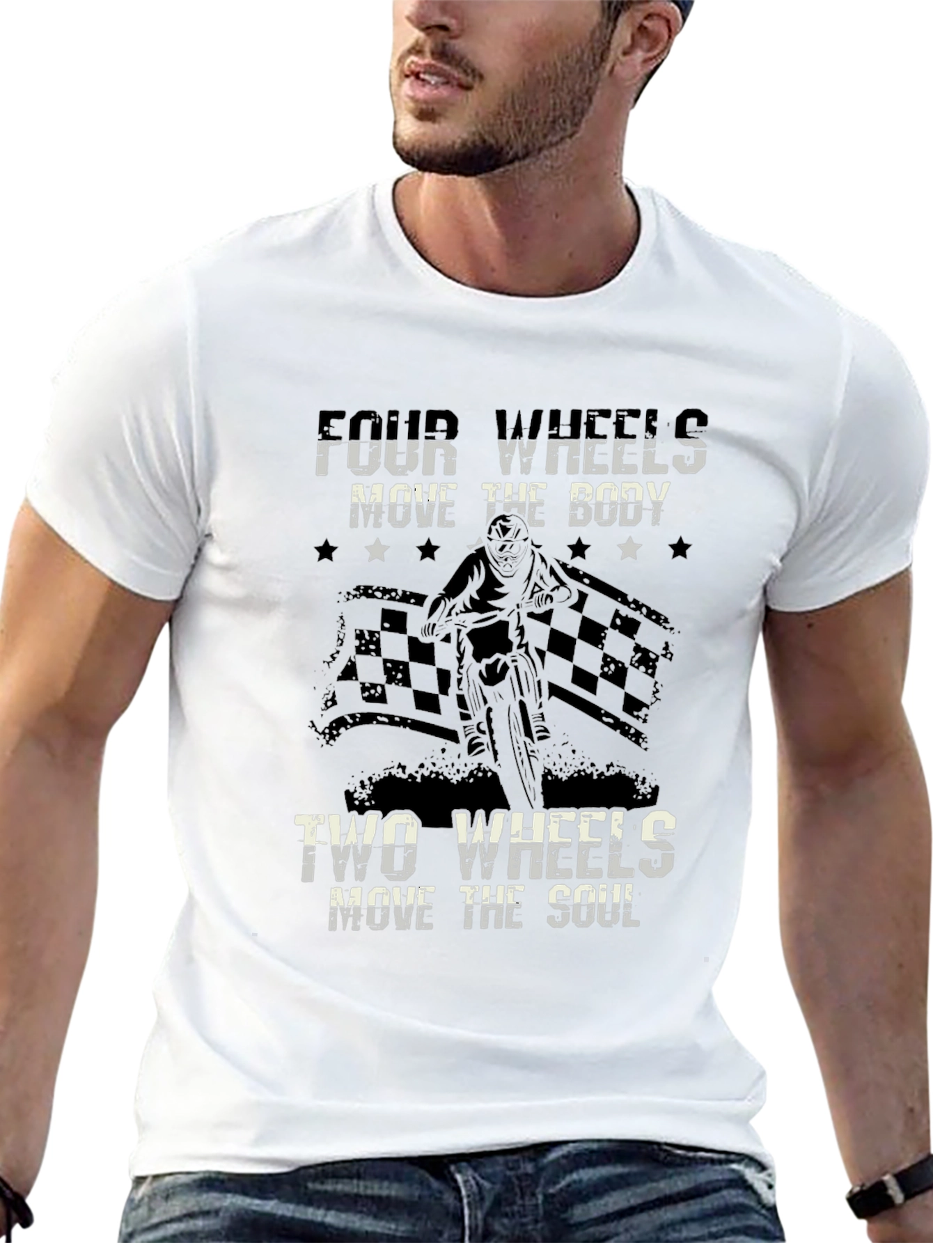 Camiseta Negra Motociclismo Dos Ruedas El Alma