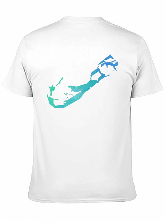 Camiseta Negra Hombre con Diseño Geométrico Bermuda