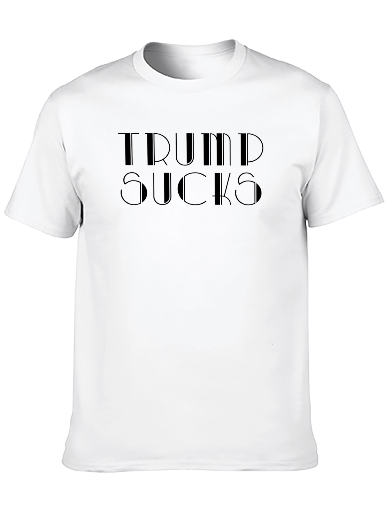 Camiseta Negra con Texto Político Trump Sucks