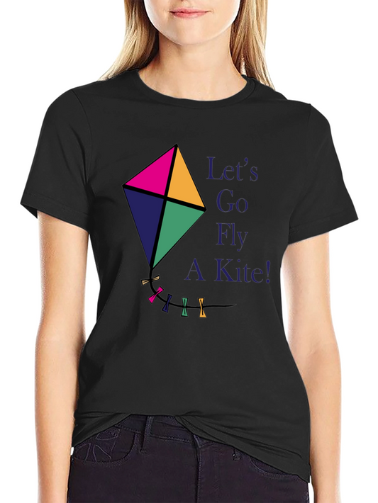 Camiseta Negra con Diseño de Cometa Colorida