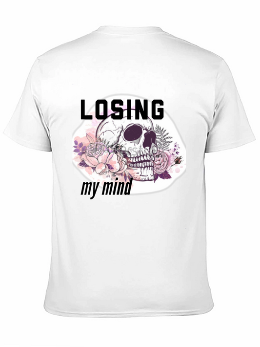 Camiseta Negra con Diseño de Calavera Floral