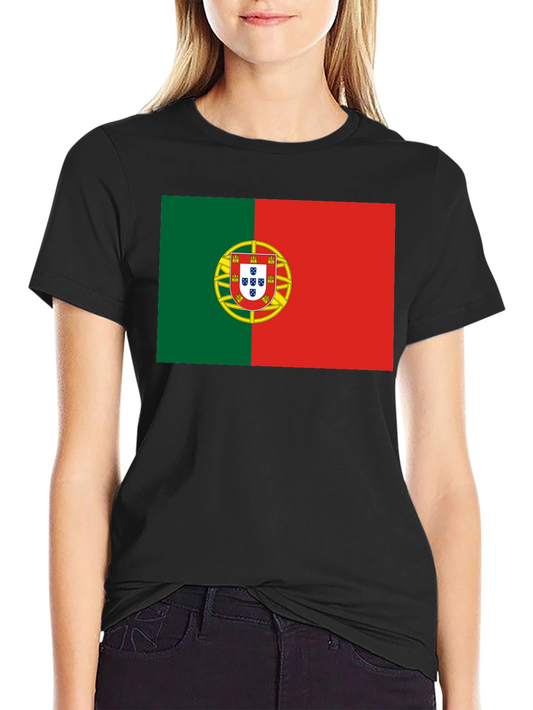 Camiseta Negra con Bandera de Portugal