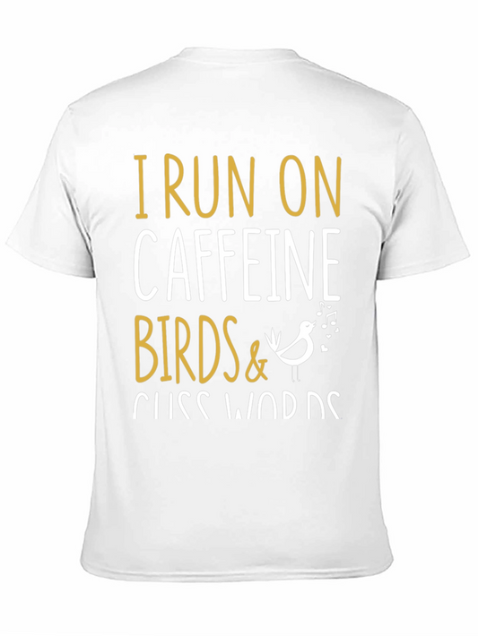 Camiseta Hombre: Cafeína Pájaros y Palabrotas