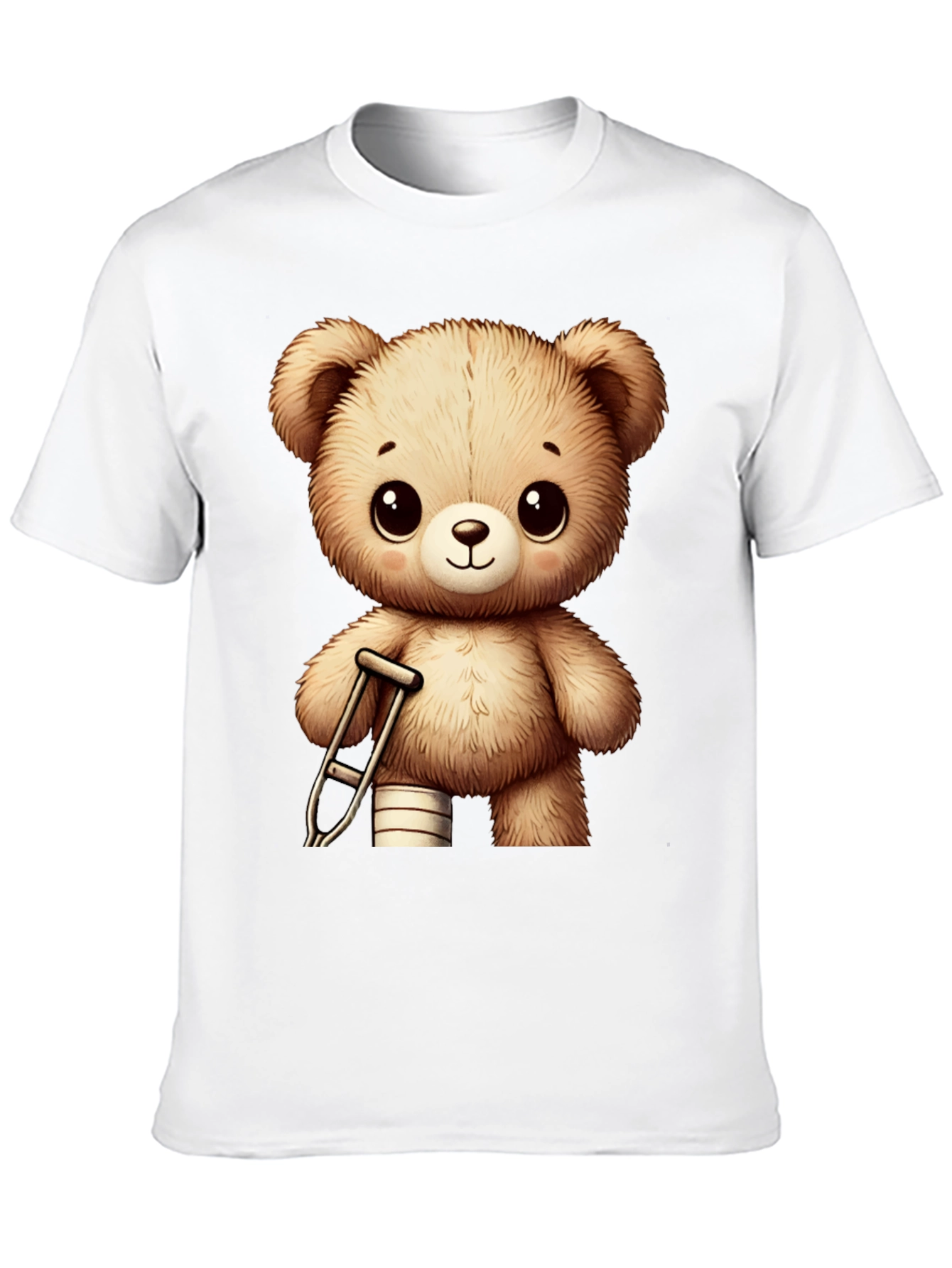 Camiseta Negra con Diseño de Oso de Peluche Lindo