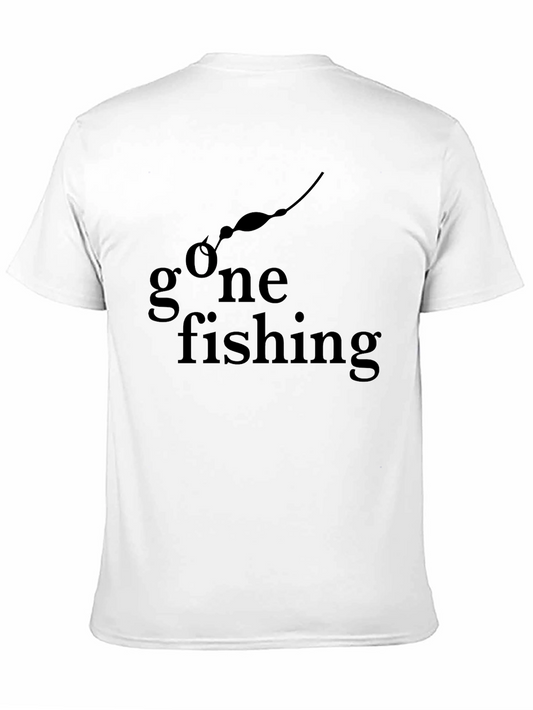 Camiseta Negra Gone Fishing para Amantes de la Pesca